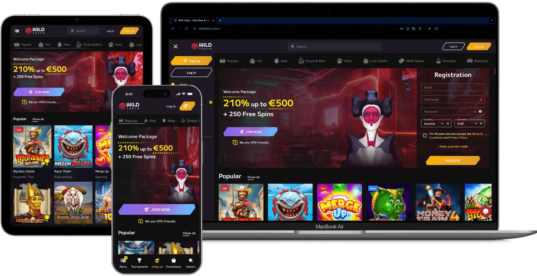 Wild Tokyo Available Devices